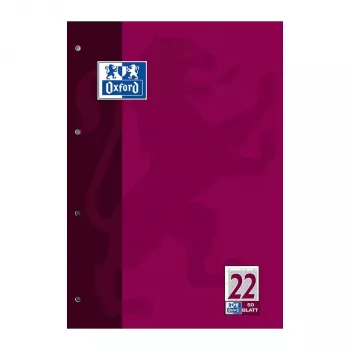 Oxford Writing Pad DIN A4 Lined Ruling 22, 80 Sheets, 90 g/m², White
