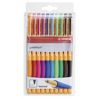 STABILO PointVisco Gel Pen - Multicolour - 0.5 mm - 10 Pack