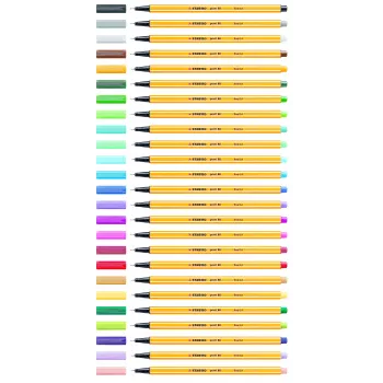 STABILO Point 88 Fineliner Pen - Assorted Colours - 0.4 mm - 12-Pack