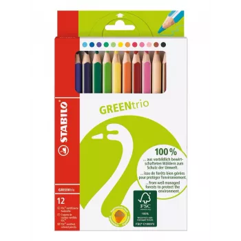 STABILO GREENtrio Coloured Pencils - Assorted Colours - 12-Pack