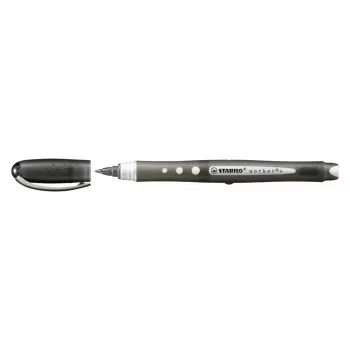 STABILO Worker Rollerball Pen Set - 4 Assorted Colours - 0.5 mm - Black, Blue, Red, Green