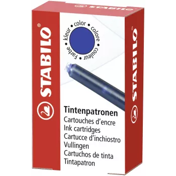 STABILO 5/0-041 Fountain Pen Ink Cartridges, Royal Blue, 6 Pieces