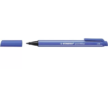 STABILO pointMax Fineliner Pen - Ultramarine Blue - Medium 0.8 mm - Round - Water-Based Ink