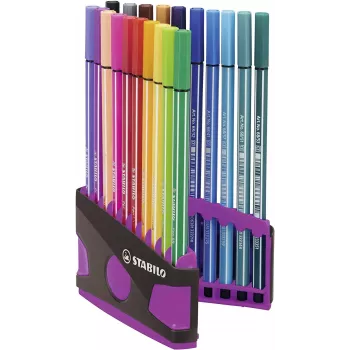 STABILO Pen 68 Fibre-Tip Pens - Assorted Colours - Pack of 20