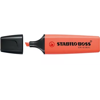 STABILO Boss Original Pastel Highlighter - Coral Red - 1 Piece - Chisel Tip - 2 mm / 5 mm