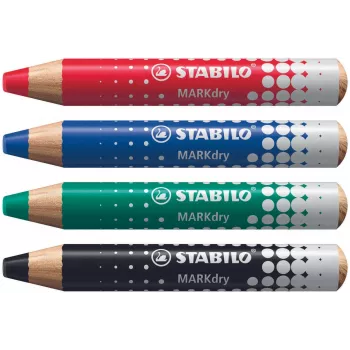 STABILO MARKdry Whiteboard Marker Set with 4 Pens in Case