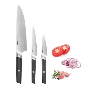 GEFU ACURO 3-Piece Knife Set - Chef's Knife, Utility Knife and Paring Knife