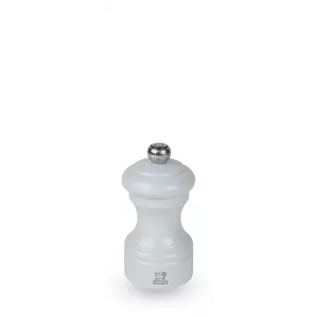 Peugeot Bistro Pepper Mill 10 cm Pearl Grey Lacquered Beech Wood