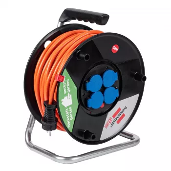 AKYGA AK-CR-06 Cable Reel Extension Cable 50m IP44 4 Sockets Schuko Black