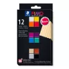 STAEDTLER FIMO 8043 C Modelling Clay Set - 12 Colours - Black, Blue, Champagne, Green, Grey, Magenta, Orange, Red, Terracotta, Violet, White, Yellow - 12 x 25 g Blocks - Oven-Hardening Polymer Clay - Soft - 110°C - 30 Min.