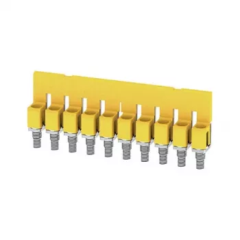 Weidmüller WQV 4/10 Cross-Connector, 10-Pole, 4 mm², Yellow, Polyamide, UL 94 V-0, Pack of 20 Pieces