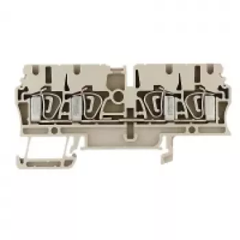 Weidmüller ZDU 2.5/4AN Feed-Through Terminal, Spring Connection, 2.5 mm², Beige, 100 Pieces