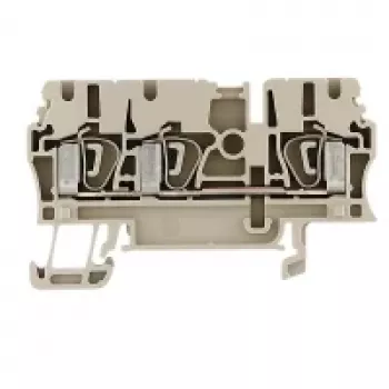 Weidmüller ZDU 2.5/3AN Feed-Through Terminal, Spring Connection, 2.5 mm², Beige, 100 Pieces