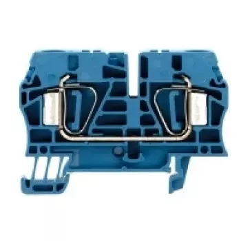 Weidmüller ZDU 6 BL feed-through DIN rail terminal, 6 mm², spring-cage connection, blue, 50 pieces
