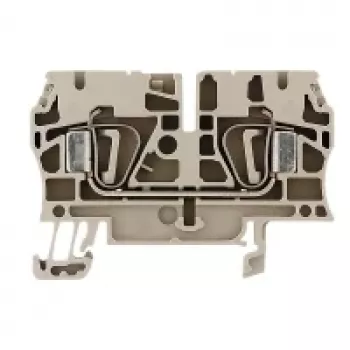 Weidmüller ZDU 4 feed-through DIN rail terminal, spring-cage connection, 4 mm², beige, 100 pieces