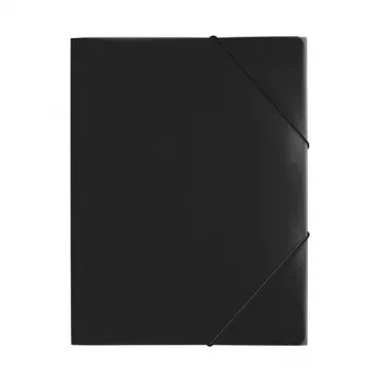 PAGNA PP 12 Presentation Folder A4 Polypropylene Black Landscape Press Stud
