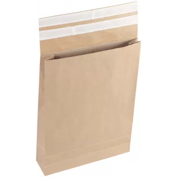 Vereinigte Papierwarenfabriken Classic Gusseted Envelope Double Self-Adhesive Closure approx. DIN D4 No Window Brown with 5.0 cm Gusset (2FVMF000511)