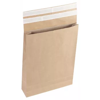 Vereinigte Papierwarenfabriken Classic Gusseted Mailing Envelope DIN B4 Double Self-Adhesive Closure No Window Brown 5.0 cm Gusset (2FVMF000512)
