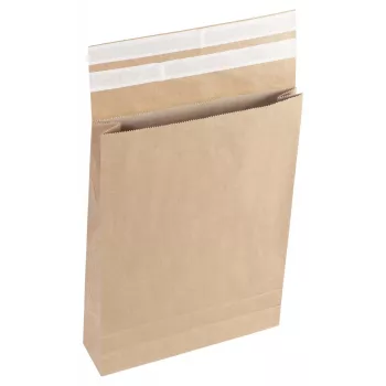 Vereinigte Papierwarenfabriken Gusseted Envelopes Classic Double-Fix Closure approx. DIN A3 No Window Brown with 8.0 cm Gusset Bottom - FLEXIPAK CLASSIC 2FVMF000514