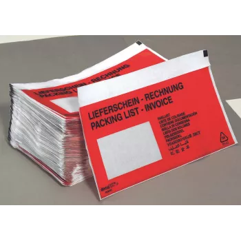 Vereinigte Papierwarenfabriken Document Pouch DIN Long with Window Multilingual Delivery Note Invoice 225x122mm