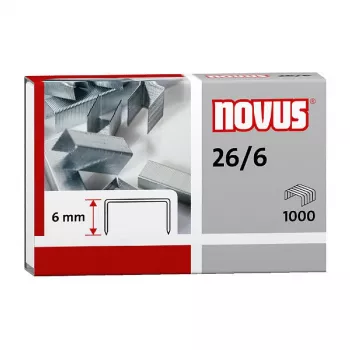 Novus Dahle Novus 26/6 staple pack - 6 mm - 1000 staples - galvanised steel - silver