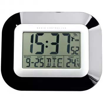 TFA 60.4503 Radio-Controlled Clock Wall Clock Digital Alarm Clock Black