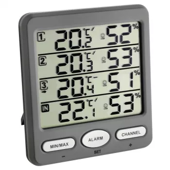 TFA Dostmann climate monitor wireless thermo-hygrometer indoor outdoor grey