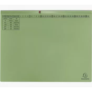 Exacompta 370225B File Folder - Cardboard - Green - 320 g/m² - 265 x 316 mm - A4