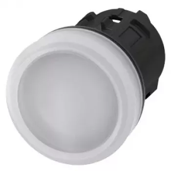 Siemens SIRIUS ACT 3SU1001-6AA60-0AA0 Signal Light, White Lens, 24V LED, 22mm Round, Screw Connection