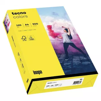 Papyrus Tecno Colors A4 Copy Paper, Yellow, 120 g/m²