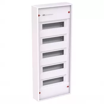 Striebel & John AK Series Surface-Mounted Distribution Board 60 PLE 5 Rows Without Door IP65 IK08 Light Grey RAL 7035