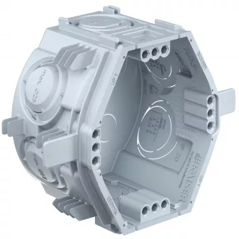 Kaiser Elektro UP1 Fix Flush-Mounted Device Box 1055-06 with Clamping Ribs, 4 Screw Domes, 60x46 mm