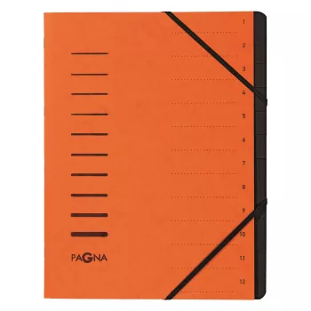 Pagna 40059-12 File Folder 12 Compartments 1–12, A4, Orange