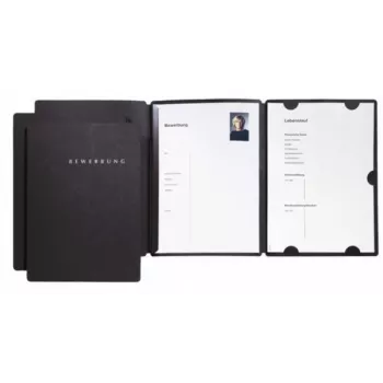 PAGNA Presentation Folder A4 Cardboard Black Portrait 3-Pack