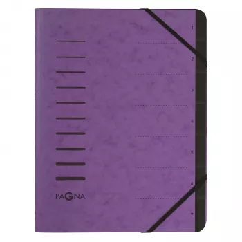 Pagna 40058-10 File Folder 7 Compartments 1–7, A4, Aubergine