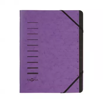 Pagna 40059-10 File Folder 12 Compartments 1–12, A4, Aubergine