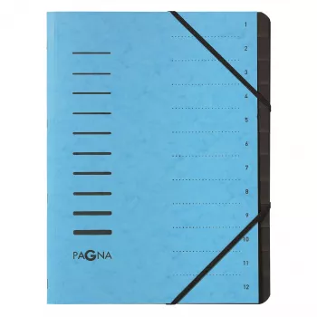 Pagna 40059-18 File Folder 12 Compartments 1–12, A4, Light Blue