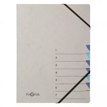 Pagna 44307-02 File Folder, 7 Compartments, A4, Grey