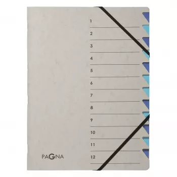 Pagna 44312-02 File Folder, 12 Compartments, A4, Grey