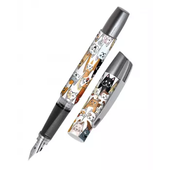 ONLINE Campus Fluffy Cats Cartridge Fountain Pen Multi-colour M Medium