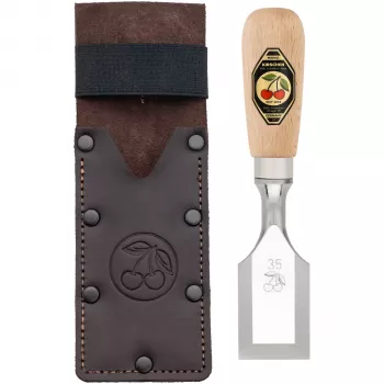 Kirschen Short Bevel Edge Chisel in Leather Holster 35 mm