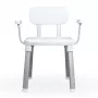 Weinberger Gratia Shower and Bath Chair with Back and Armrests - White/Silver