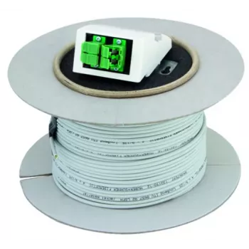Telegärtner H02082A0004 Fibre Optic Patch Cable LC Duplex to LC Duplex Multimode OM4 4 Fibres 100 m Aqua LSZH