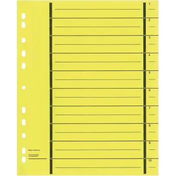 WEKRE 50 Divider Sheets, A4, 190 g/m2, Yellow (951020850IF)