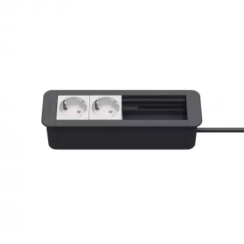 Kindermann CablePort Office Frame 4-Way 2x Power Outlet KIN 7551000202