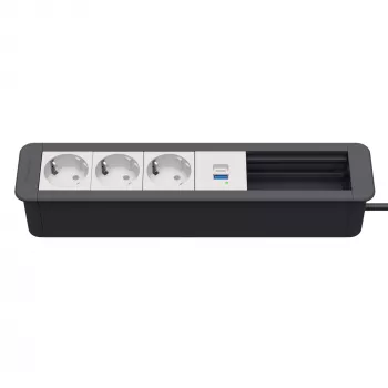Kindermann CP Office Frame 6-Fold 3x Socket 1x USB PD Desk Connectivity Hub