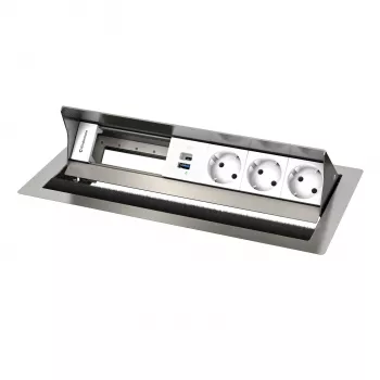 Kindermann CP Standard² VA 6-Fold 3x Power, 1x USB Desk Connection Panel