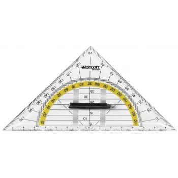 Westcott Set Square / Protractor 16 cm Clear Polystyrene