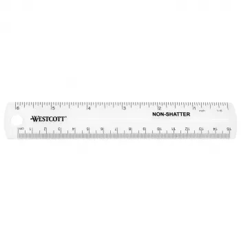 Westcott Transparent Plastic Ruler 15 cm / 6 inch