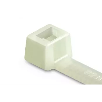 HellermannTyton T18L Standard Cable Tie, Polyamide 6.6, Transparent, 205 mm Length, 2.5mm Width, 1.2mm Thickness, Max. Bundle 55 mm, 80 N Tensile Strength